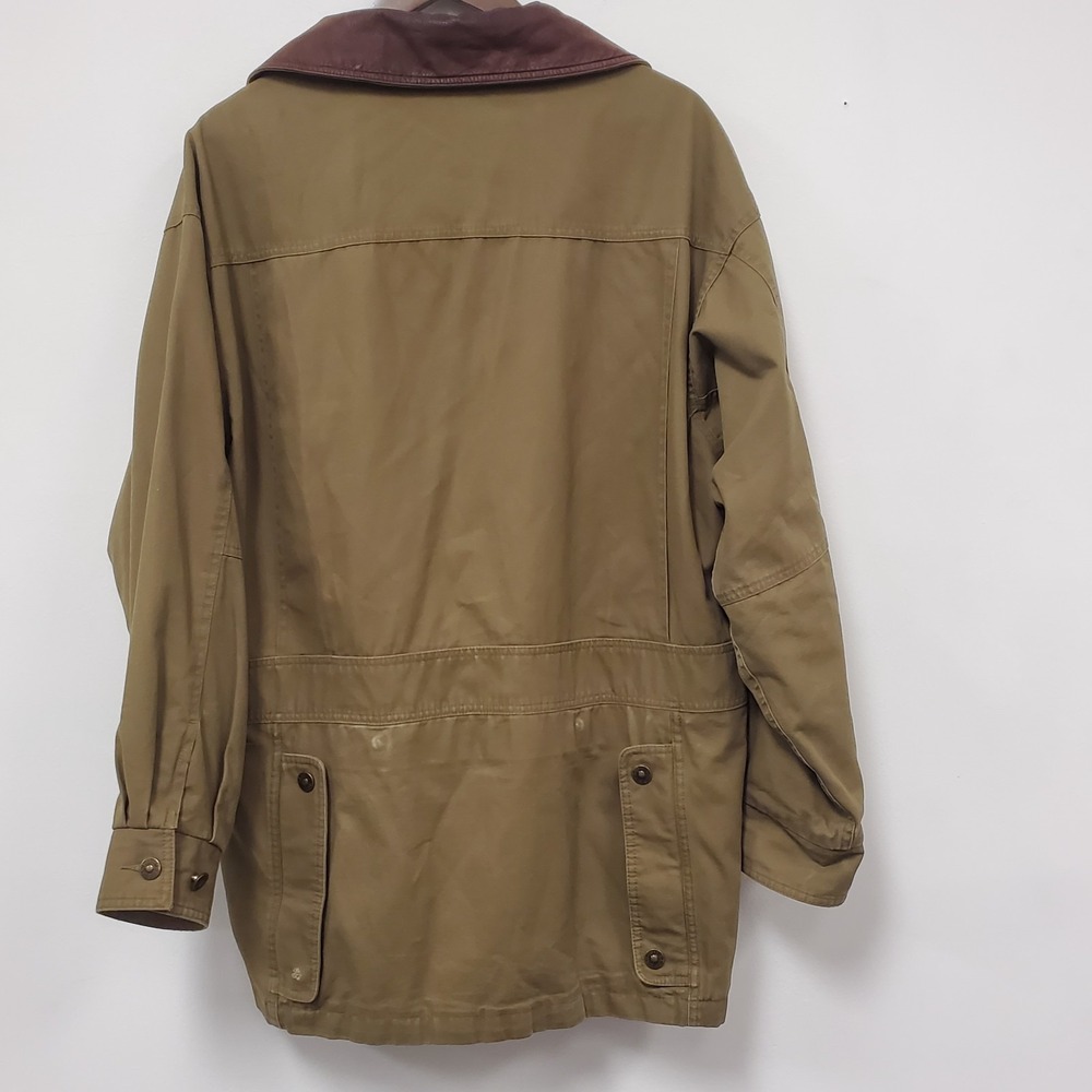 Timberland Mens Vintage Military Field Barn Jacket Size M Canvas Leather Collar - Picture 2 of 12